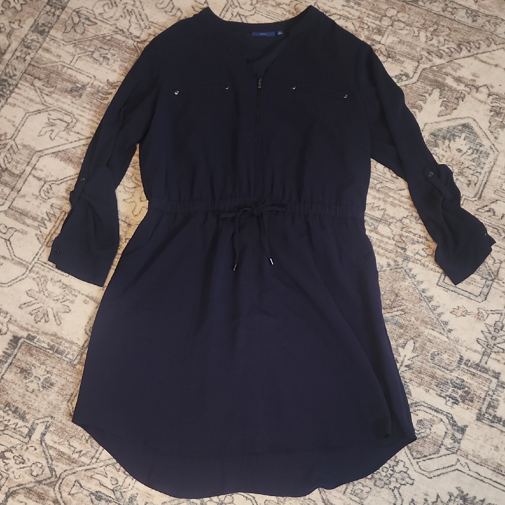 Apt.9 Women’s XL Navy Drawstring Waist Dress. Worn Once..like New..Nice!!